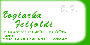 boglarka felfoldi business card